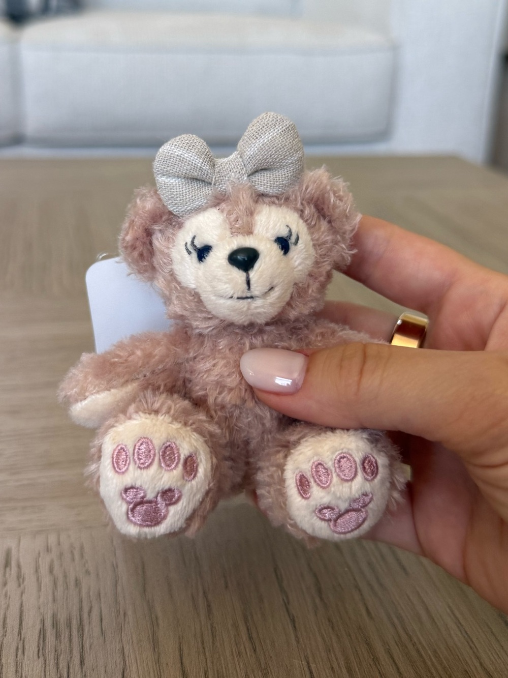 Disney Blush Pink Mini Bear Plush with Bow